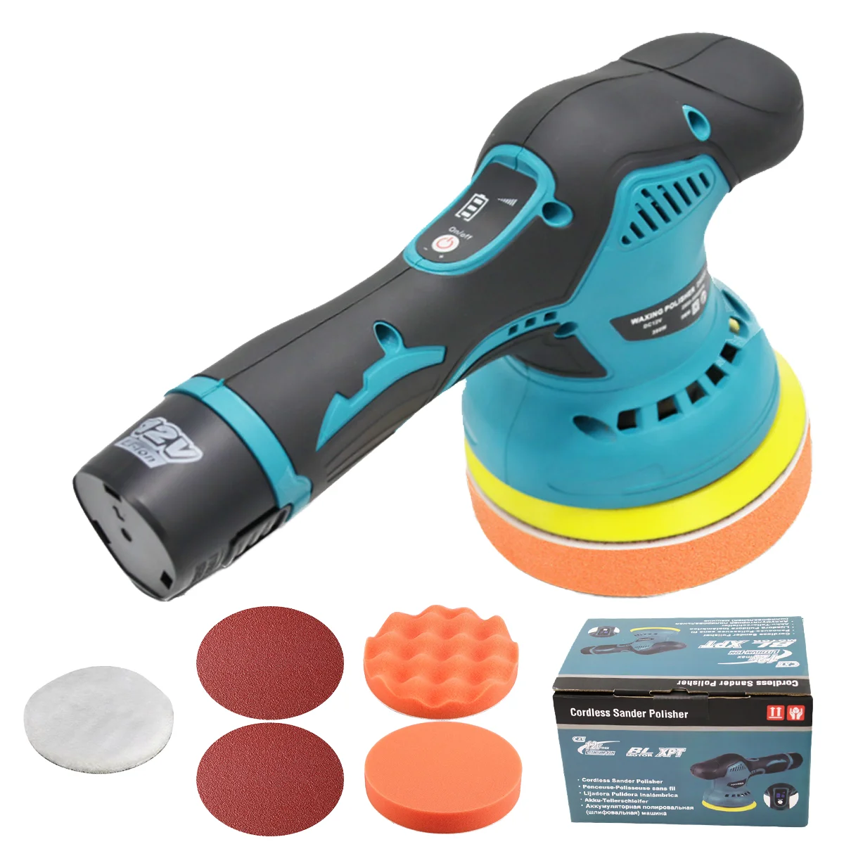 Electric Car Polishing Machine Speed Adjustable Control Vacuum Function Eccentric Grinding Electric Sander Power Tools Polisher
