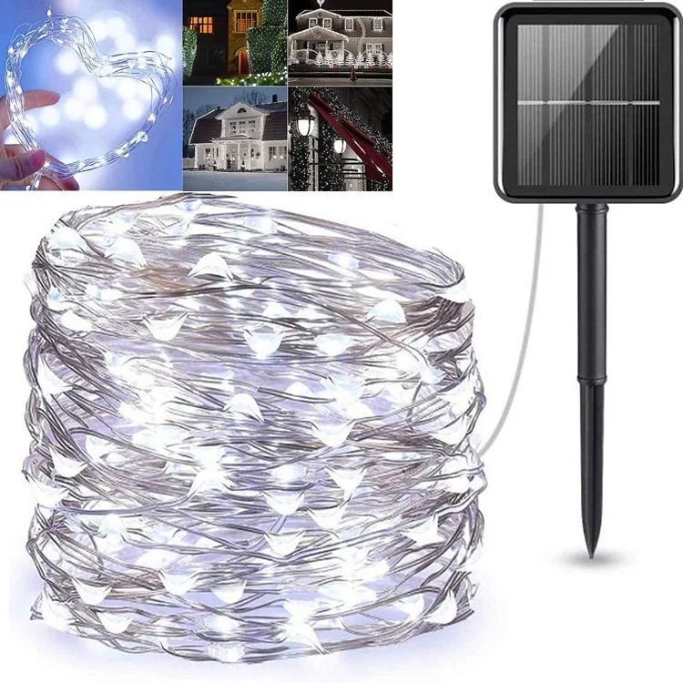 100led Solar Garden Lights Outdoor Waterproof String Christmas Decoration Solar Light Led String Copper Wire Led String Light