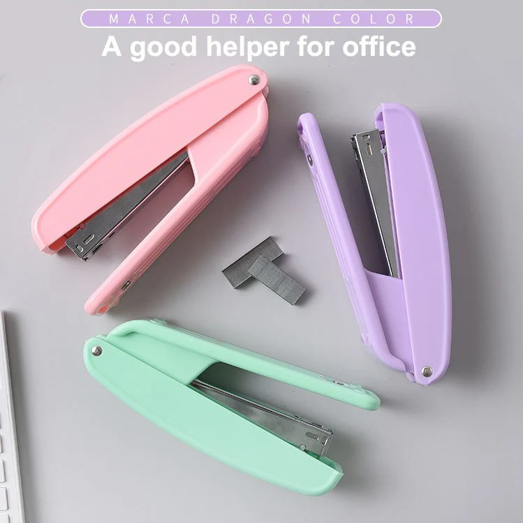 Macarone color fashion plastic and metal stapler for office convenient to use