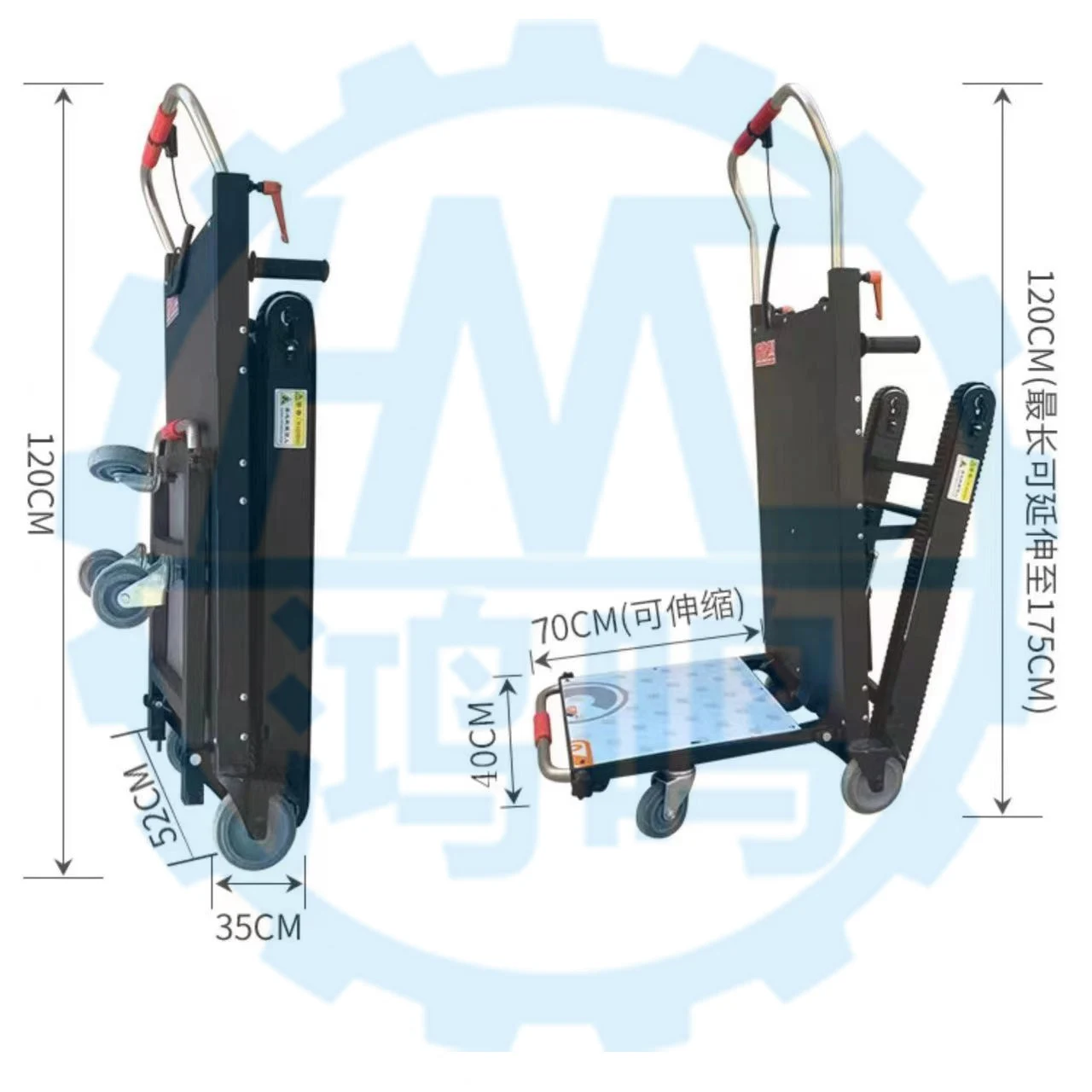 Electric Hand Trucks Stair Lift Climbing Stairs Trolley Electric Powered Stair Climber