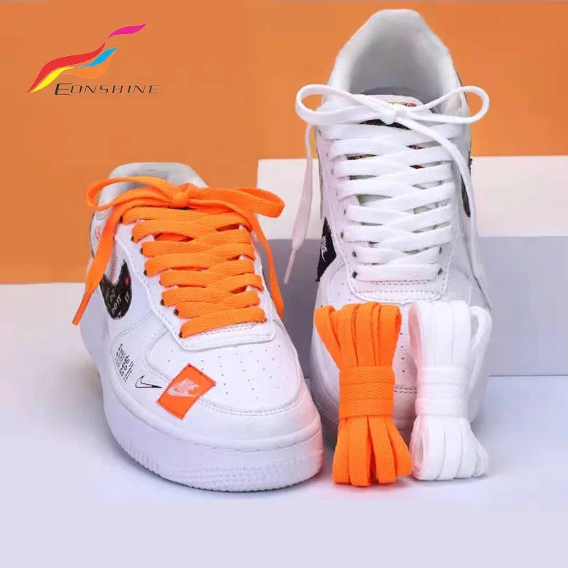  Высококачественные плоские шнурки Yeezy из полиэстера размером 0 8 см бежевого и белого цвета для кроссовок AirForce