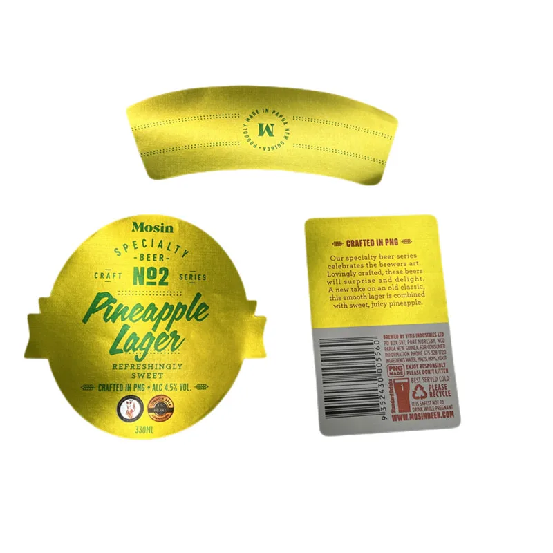 High Quality Custom Wholesale double side kraft paper uv transfer beer sticker print label