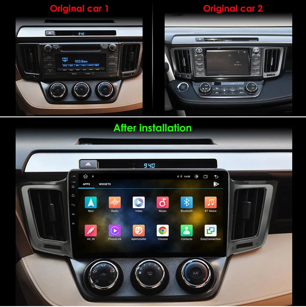 YHT 10.1 inch Android 10.0 Car DVD Player for Toyota RAV4 2013-2018 radio video gps navigation Multimedia Stereo