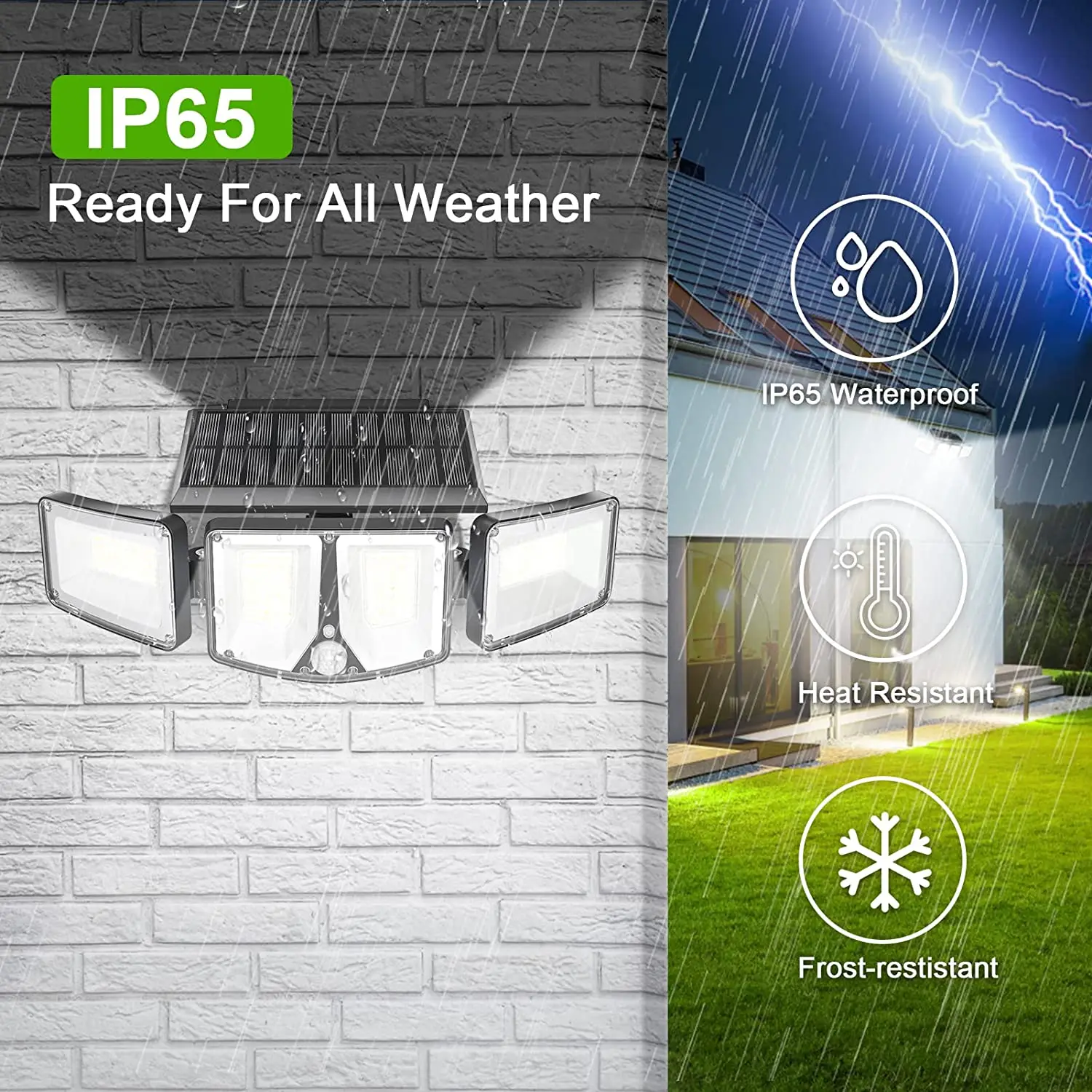 zj ip65 led flood light 3 lighting motion sensor 3 adjustable heads 270degree wide angle security solar lights outdoor 180 led