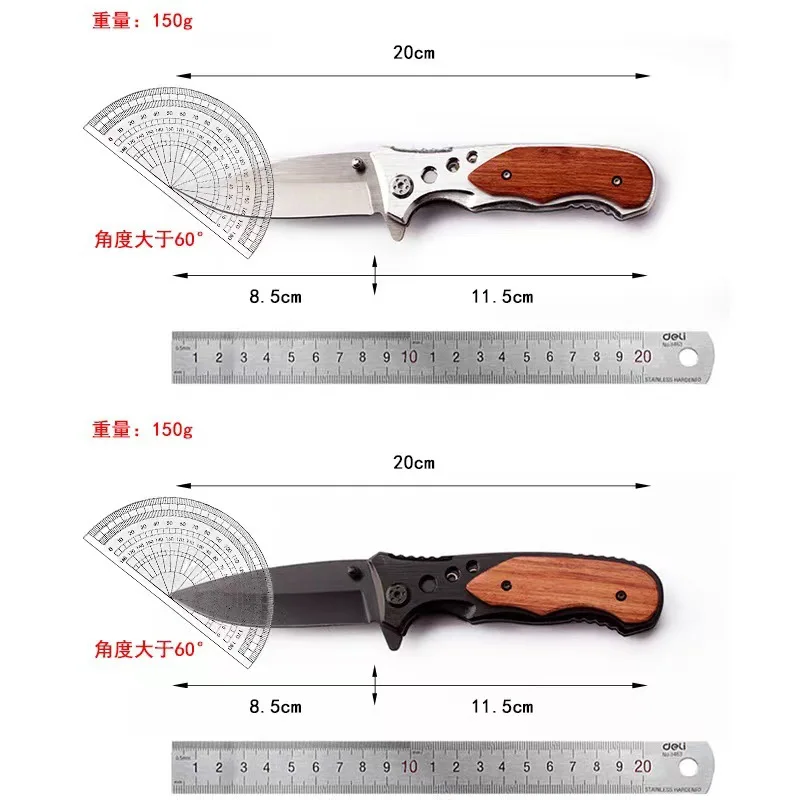 Customization Pattern Blade Olive Wood Handle Camping Survival Tactical Outdoor Pocket Folding Hunting Knives Set
