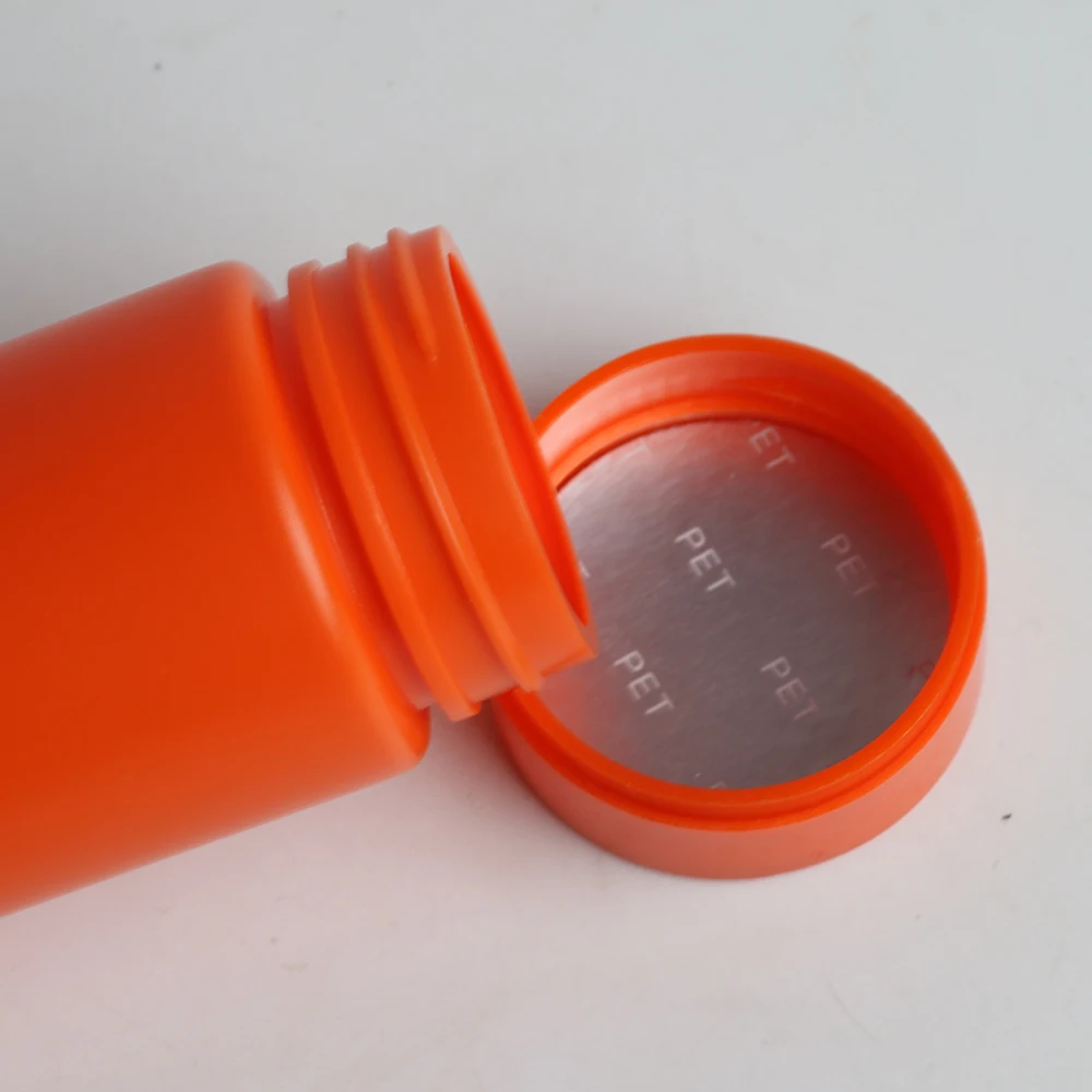 Empty Plastic PE 150ml Health Products Taurine Bottle PET Qianlin Bottle Orange Net Red Bottle Vitamin Effervescent jar