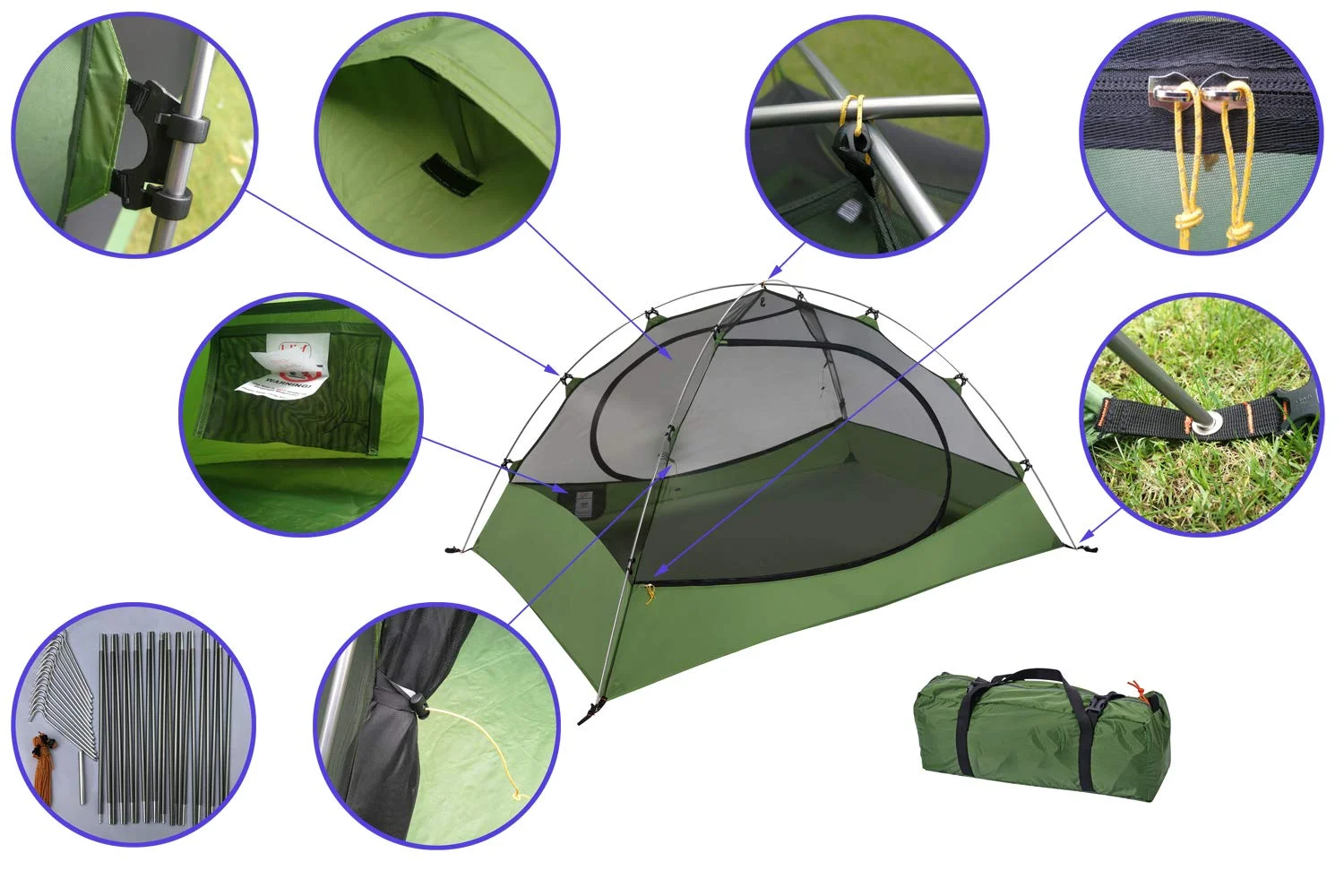 Tent Ultralight Waterproof Camping Tent for Family Outdoor Lightweight Backpacking