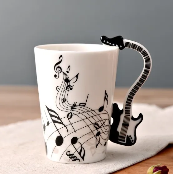 Magic cartoon 3D ceramic music cup milk cup violin music coffee cup creative Mug