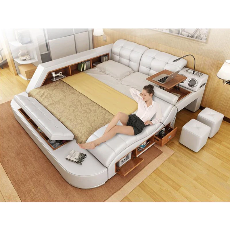 
electric massage leather bed king size wedding bed bedroom sets 