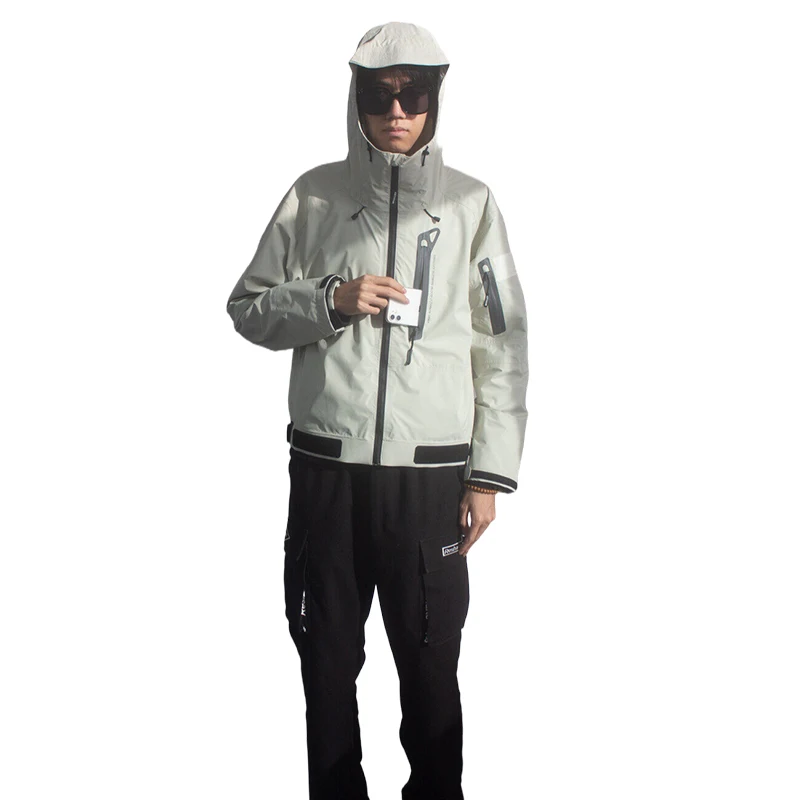 Three-Layer Wading Jacket Waterproof Fishing-Jacket Durable Lightweight Rain Proof Dry Top Man Fishing Jackets