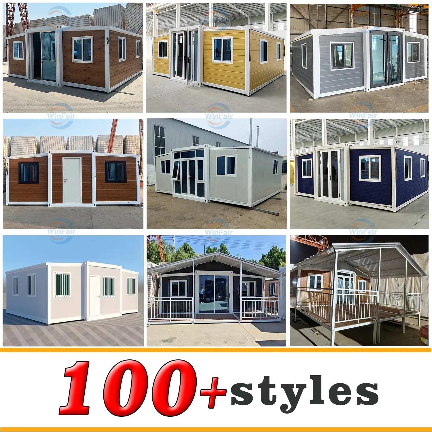 WinFair Container Homes 40Ft Foot Luxury Modern Prefabricated 2 Bedroom Expandable Container Mobile House Ready For Living