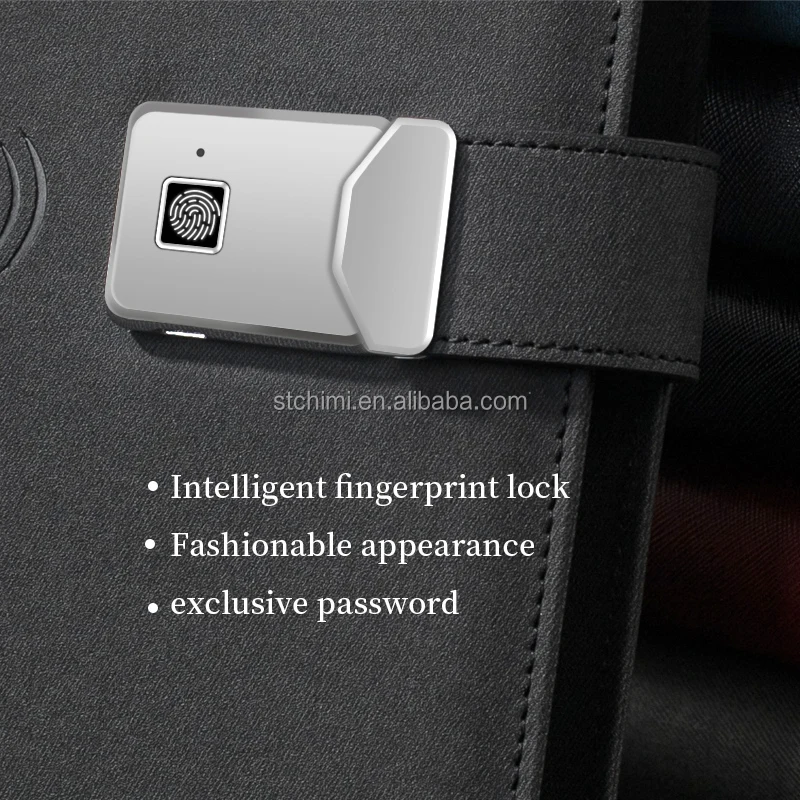 Trending products A5 PU Fingerprint lock wireless and cable charging notebook 12000 mAh new items 2023 corporate gifts