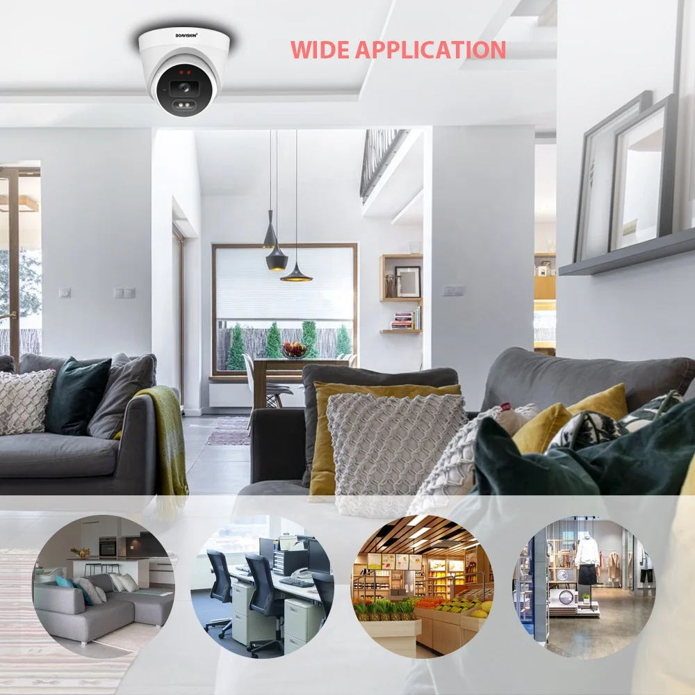 4K 8MP POE IP Camera Ultra HD H.265 5MP 3MP XMeye APP AI Motion Detection Indoor Dome Surveillance Security IP Camera