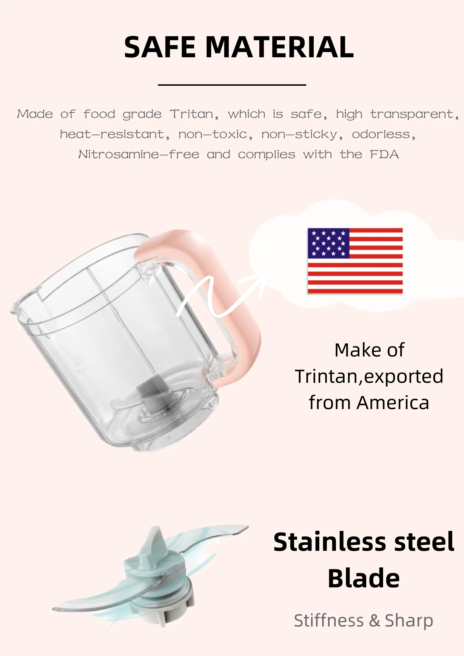 Home appliances custom electric cooker food processor blender baby food maker with steamer