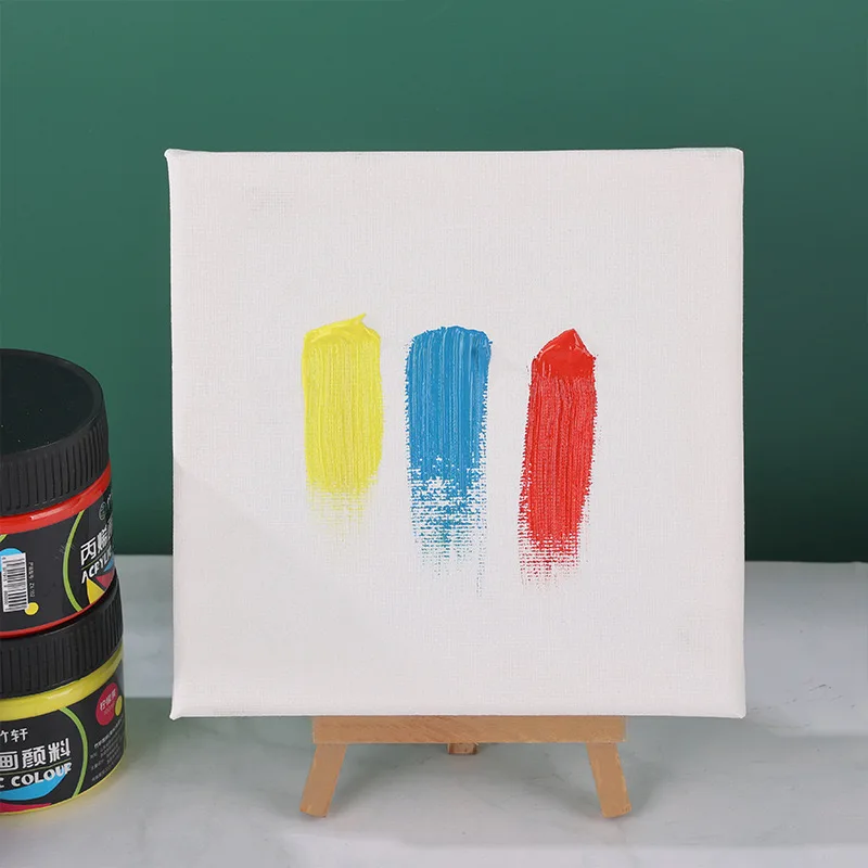 Cotton Wooden Canvas Frame Small Blank Stretched Canvas For Acrylic Drawing