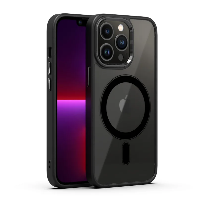 Luxury 3 in 1 Magnetic Shockproof Phone Case Metal Lens Camera Protection Hard Clear Back Cover For iPhone 13 14 Pro Max 12