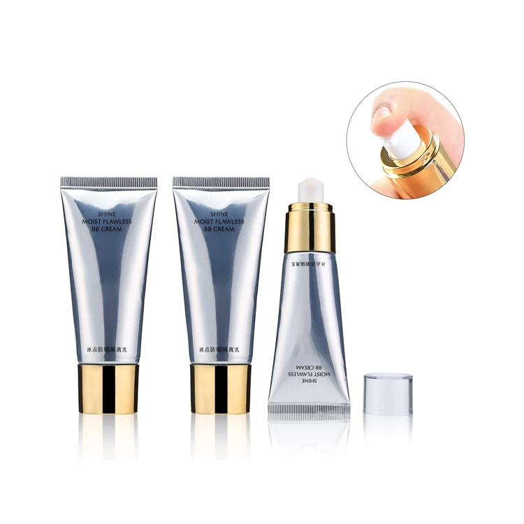 Skin care electroplate soft plastic tube 30ml 50ml100ml 200ml silver green white cosmetic sqeeze plastic tube
