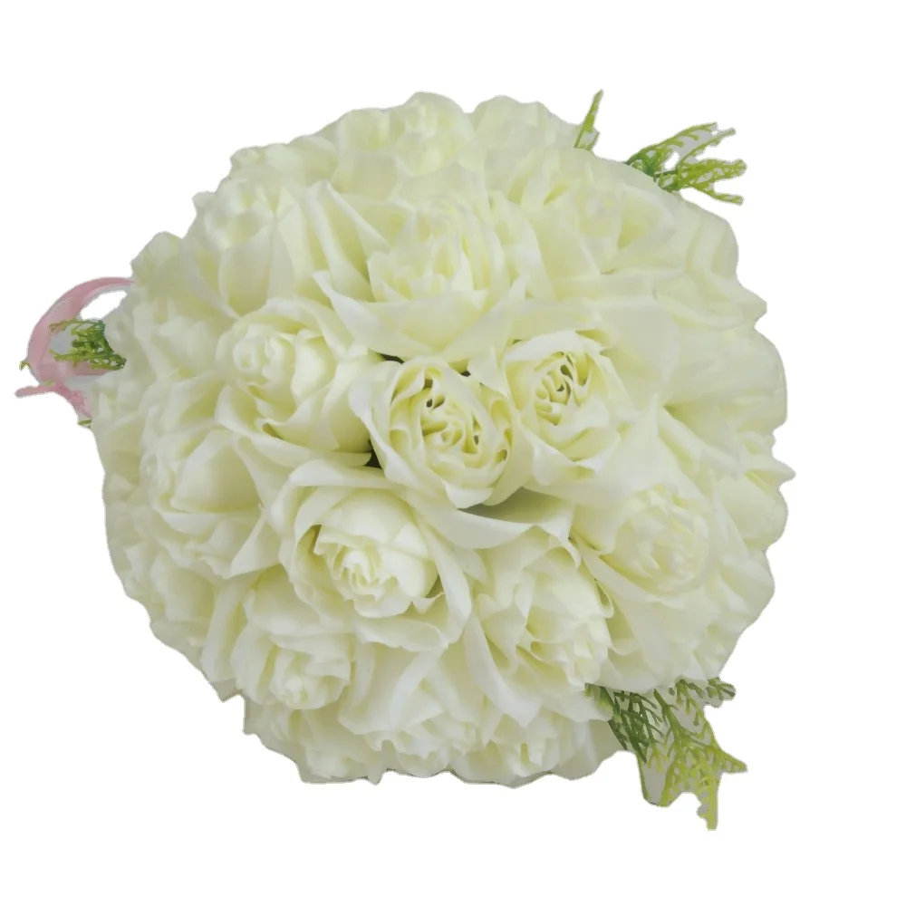 Decorative Artificial Rose Flower Ball for Wedding Decoration in White