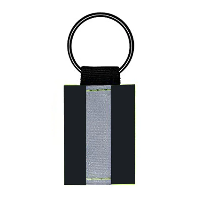 reflective key chain Double Sided Reflective Tag Nylon Keychain Label Safety Backpack Fluorescent Tag for Kids Adults Dog Collar