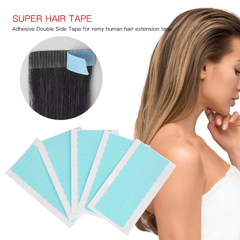 4cm*0.8cm Hair Tape Adhesive Glue Double Side Tape Waterproof For Lace Wig Feature Human Hair Extension Tool