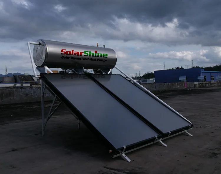 compact pressurized thermosyphon solar water heater with flat plate solar collector 150L 200L 250L 300L