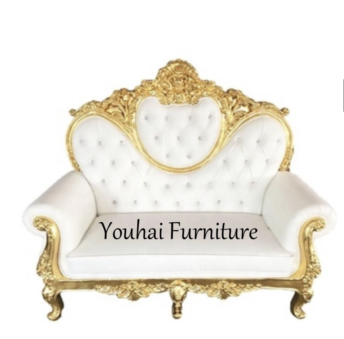 
wholesale price wedding furniture white leather throne chair loveseat for bride and groom 