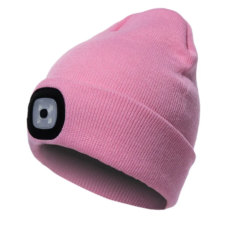 three speed dimming night outdoor sports knitted hat LED headlamp acrylic knitted beanie hat