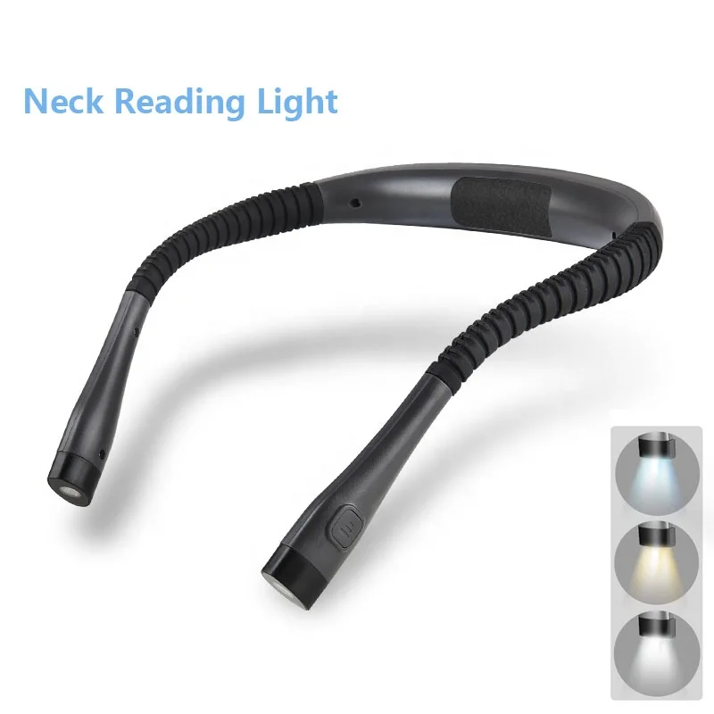 Hot Sale Adjustable Rechargeable flexible led neck Lamp Book Light for Reading in Bed
