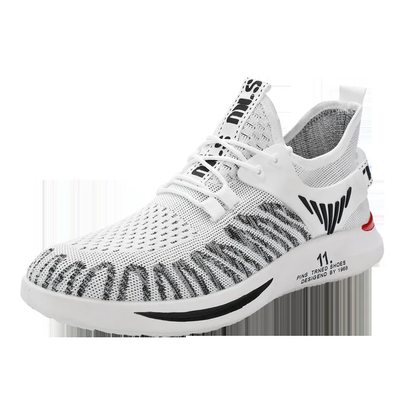 Cheap breathable fly weaving walking style shoes lighted sports shoes fashion kids running shoes