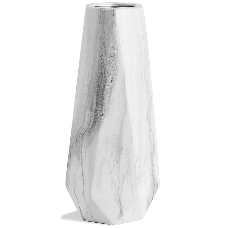 Geometric Ceramic Marble Flower Vase for Modern Home Decoration