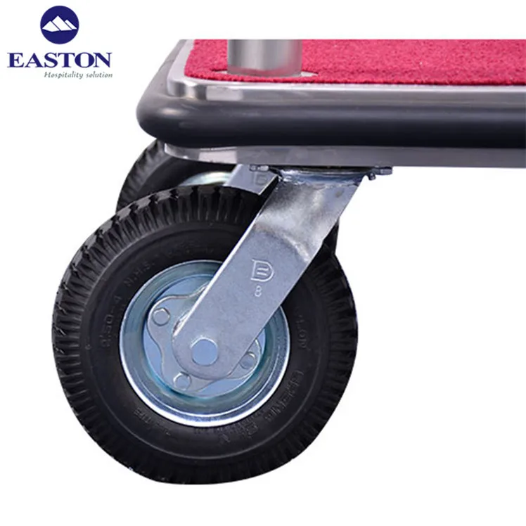 Stainless steel bellman luggage cart or concierge birdcage trolley luggage cart for hotel