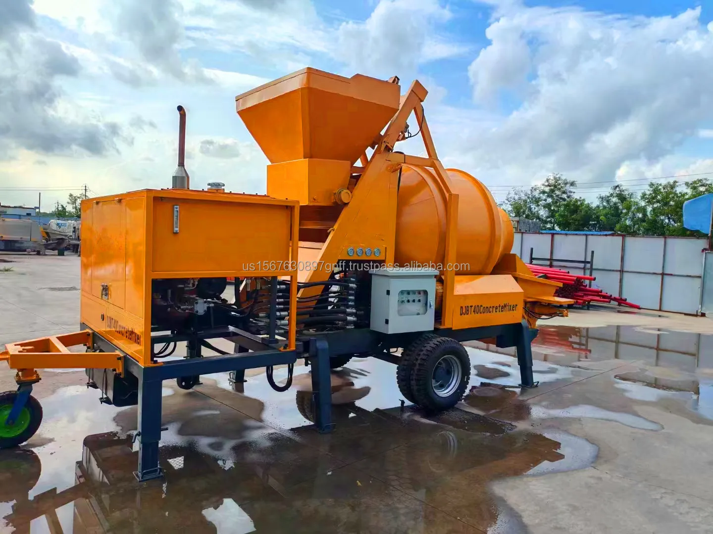 Small Portable JBTS40 Electric Concrete Pump and Concrete Mixer Distribute Pipe S Valve Type Concrete Mixer and Concrete Pumps