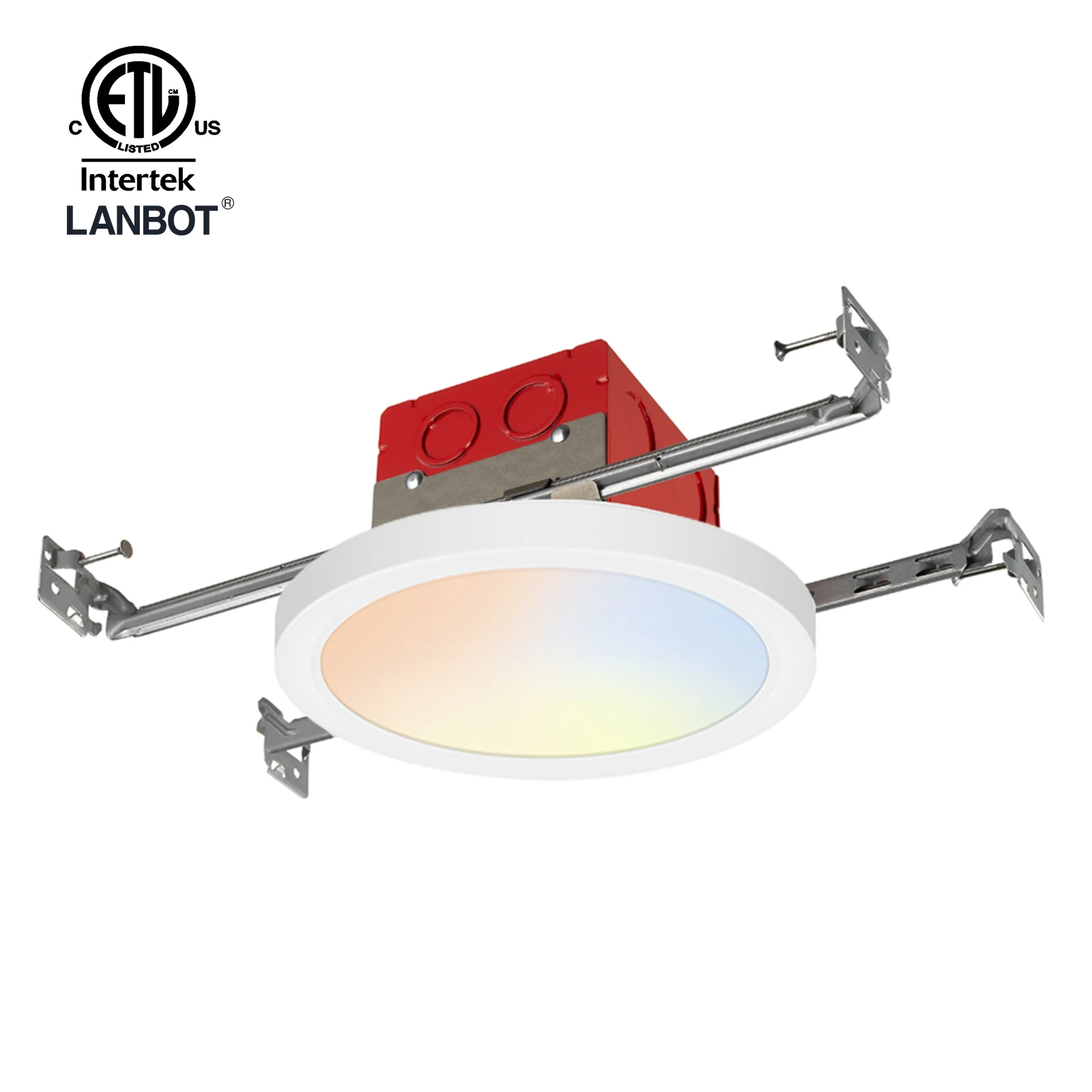 Lanbot квадратной формы 16 дюймов ETL 5CCT светодиодный потолочный светильник AC120V 50000 часов рабочего времени для помещений