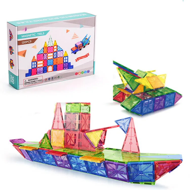 120pcs gift set package Building kids toys cheap magnetic 3d education building toys