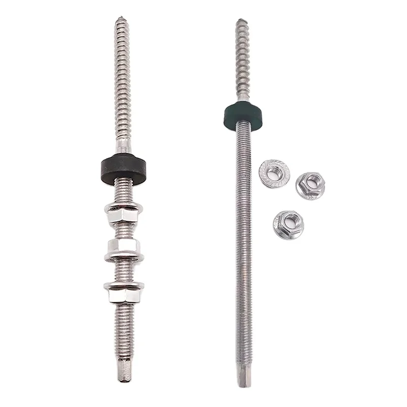 Solar hanger bolt for solar mounting wood screw T Bolt and Nut Hex Head Solar roof mounting Fastener bolt kit