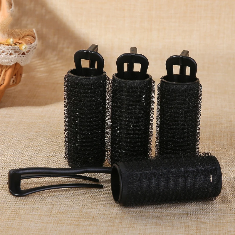 Black 5PCS/Set Curlers Nylon Curling Clip DIY Hair Rollers Sleep Air Bang