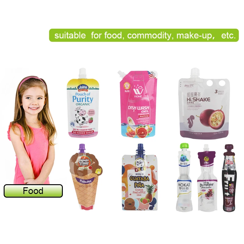 Food Grade Stand Up Spout Pouch  Tomato Sauce Juice Drink Packaging Bags