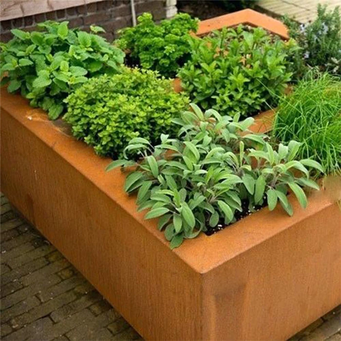 Garden Customized Corten Steel Cube Planter Rust Square Metal Plant Flower Pots Outdoor Box Planters