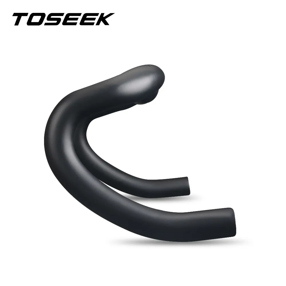 TOSEEK Road Bicycle Carbon Handlebar Reduce Resistance Bent Bar Strengthen Bike Parts 400/420/440mm External Routing Black Matte