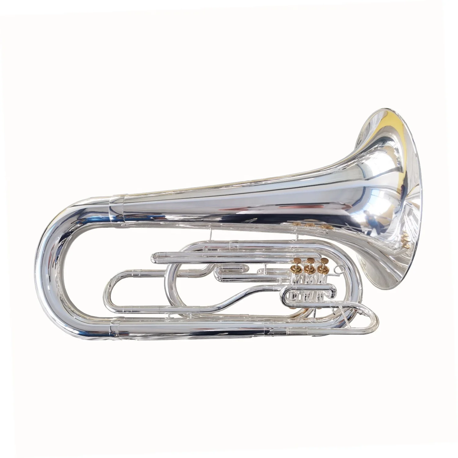 Традиционный 3-х вентильные Bb через плечо Серебро Маршевый туба