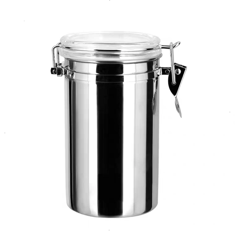 16 oz 25 oz 28 oz 36 oz stainless steel Jars With Airtight Hinged Lids For Kitchen Canisters 750ml herb Storage Containers