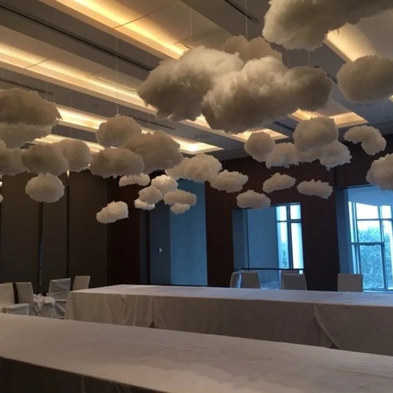 White Cloud wedding cloud props art gallery hanging decoration shopping mall hanging white simulation cotton decoration