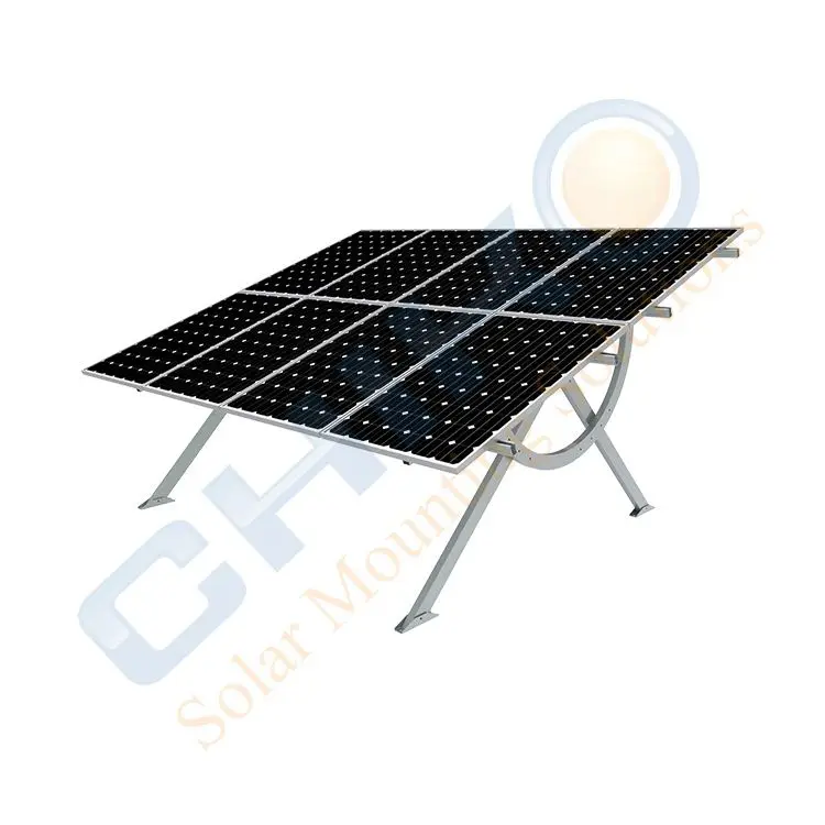 Rapid assembly solar panel mounting structure for ground solar power plant