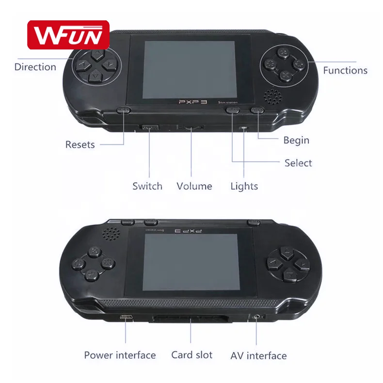 Mini Retro PXP3 Handheld Game Console Portable 16 bit Slim Station 2.7 inch Pocket Game Player for Kids Birthday Gift