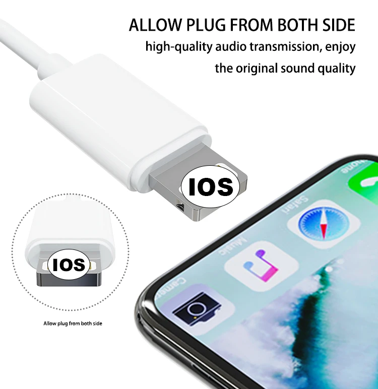 Headphone Jack Adapter for Lighting to 3.5mm Headphone Jack Audio Adapter for iPhone