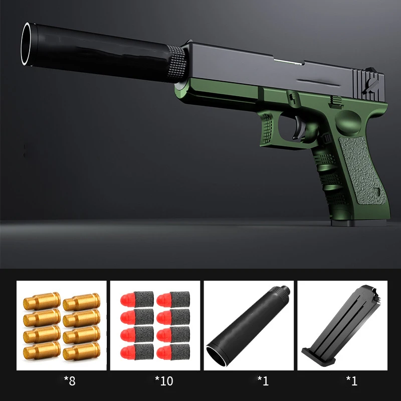 hot adults continuous soft bullet gun toy shell ejection toy gun automatic cheap realistic 3d printed fidget toy guns for boys