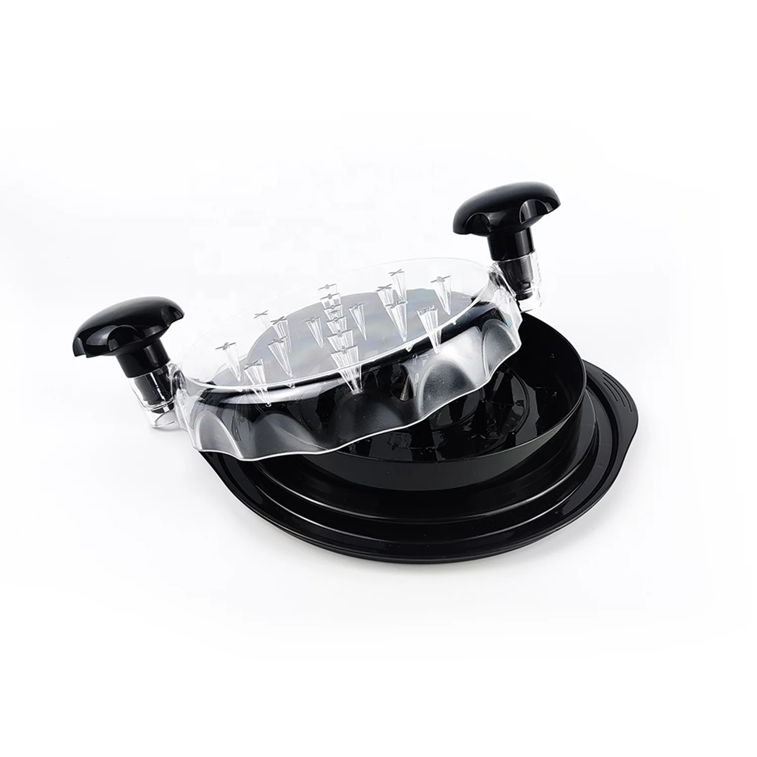 2023 New Chicken Meat shredder with Clear Cover Transparent Lid Manual Chicken Bowl Twist Machine Tool Round Acrylic BBQ