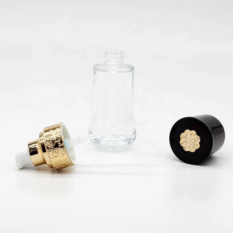 Wholesale 40ml 60ml 100ml 120ml Mini Gold Empty Perfume Glass Bottle Fancy Vintage With Gold Black Cap in Dubai