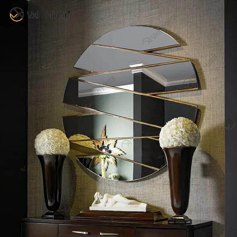 factory direct sale zig-zag globe of hand-cut panes with unframed edges wall  mirror