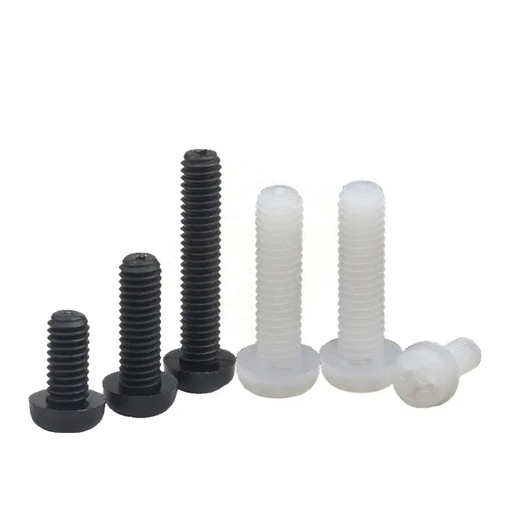M2 M2.5 M3 M4 M5 M6 M8 Metric Threaded Black White Nylon Plastic Phillips Pan Head Cross Round Screw Bolt length 5mm-25mm